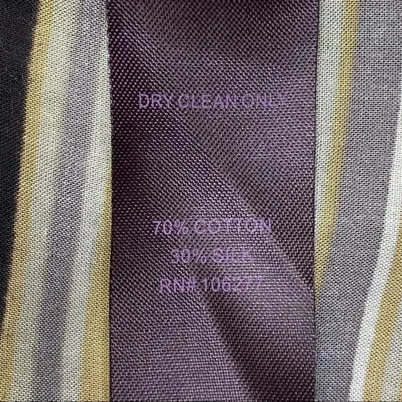 Hale Bob Silk Blend Faux Wrap Dress Womens Size S Tan Black Striped - Picture 12 of 13